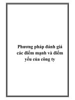 Phương pháp đánh giá các điểm mạnh và điểm yếu của công ty pptx