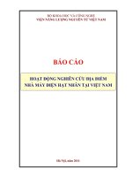 báo cáo hoạt động nghiên cứu địa điểm nhà máy điện hạt nhân tại việt nam