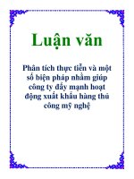Luận văn: Phân tích thực tiễn và một số biện pháp nhằm giúp công ty đẩy mạnh hoạt động xuất khẩu hàng thủ công mỹ nghệ doc