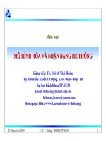 MÔ HÌNH HÓA VÀ NHẬN DẠNG HỆ THỐNG CHƯƠNG 7: THỰC NGHIỆM NHẬN DẠNG HỆ THỐNG pot