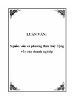LUẬN VĂN: Nguồn vốn và phương thức huy động vốn của doanh nghiệp potx