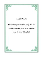 LUẬN VĂN: Khách hàng và các biên pháp thu hút khách hàng của Ngân hàng Thương mại cổ phần Hàng Hải pdf