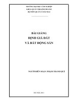 Bài giảng định giá đất và bất động sản pot