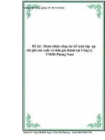 đề tài   hoàn thiện công tác kế toán tập hợp chi phí sản xuất và tính giá thành tại công ty tnhh phong nam