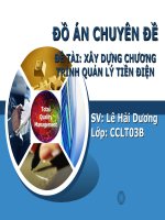 đồ án chuyên đề  xây dựng chương trình quản lý tiền điện