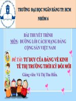 ĐỀ TÀI: TƯ DUY CỦA ĐẢNG VỀ KINH TẾ THỊ TRƯỜNG THỜI KỲ ĐỔI MỚI pptx