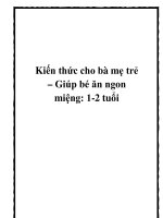 Kiến thức cho bà mẹ trẻ – Giúp bé ăn ngon miệng: 1-2 tuổi potx