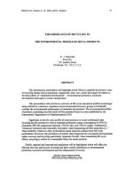 THE IMPORTANCE OF RECYCLING TO THE ENVIRONMENTAL PROFILE OF METAL PRODUCTS pptx