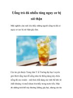 Uống trà đá nhiều tăng nguy cơ bị sỏi thận doc