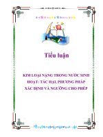 tiểu luận  kim loại nặng trong nước sinh  hoạt  tác hại, phương pháp xác định và ngưỡng cho phép
