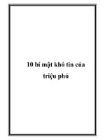 10 bí mật khó tin của triệu phú docx