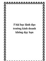 5 bài học lãnh đạo trường kinh doanh không dạy bạn. pot