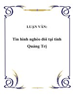 LUẬN VĂN:Tình hình nghèo đói tại tỉnh Quảng Trị pot