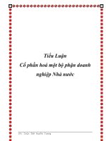 Luận văn: Cổ phần hoá một bộ phận doanh nghiệp Nhà nước pptx