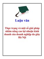 Luận văn: Thực trạng và một số giải pháp nhằm nâng cao lợi nhuận kinh doanh của doanh nghiệp da giày Hà Nội doc