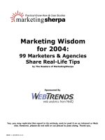 Marketing Wisdom for 2004 99 Marketers & Agencies Share Real-Life Tipsby The Readers pptx