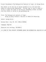 Project Gutenberg’s The Mathematical Analysis of Logic, by George Boole pdf