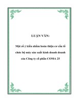 LUẬN VĂN: Một số ý kiền nhằm hoàn thiện cơ cấu tổ chức bộ máy sản xuất kinh doanh doanh của Công ty cổ phần COMA 25 pdf