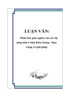 LUẬN VĂN: Phân hóa giàu nghèo của các hộ nông dân ở tỉnh Kiên Giang - thực trạng và giải pháp pptx