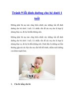 Tránh 9 lỗi dinh dưỡng cho bé dưới 1 tuổi docx
