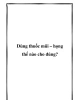 Dùng thuốc mũi – họng thế nào cho đúng? pdf