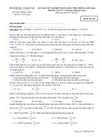 ĐỀ THI MÔN VẬT LÝ NĂM  2014