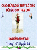 BÀI GIẢNG TOÁN PHƯƠNG TRÌNH VÀ MŨ LOGARIT
