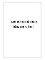 Làm thế nào để khách hàng tìm ra bạn ? ppt