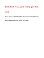 Kinh doanh ''''bẩn, người Việt tự giết chính mình pptx