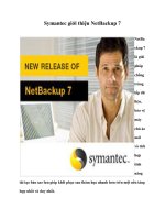 Symantec giới thiệu NetBackup 7 docx