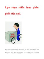 Lựa chọn chiến lược phân phối hiệu quả docx