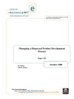 Managing a dispersed Product development process potx