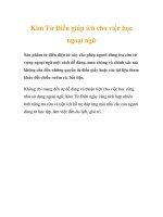 Kim Từ Điển giúp ích cho việc học ngoại ngữ docx