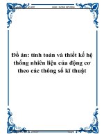 đồ án  tính toán và thiết kế hệ thống nhiên liệu của động cơ theo các thông số kĩ thuật
