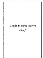 Chuẩn bị trước khi “ra riêng” doc
