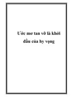 Ước mơ tan vỡ là khởi đầu của hy vọng docx