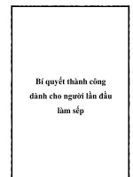 Bí quyết thành công dành cho người lần đầu làm sếp docx