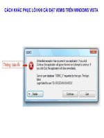 CÁCH KHẮC PHỤC LỖI KHI CÀI ĐẶT VEMIS TRÊN WINDOWS VISTA ppt