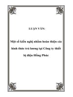 LUẬN VĂN: Một số kiến nghị nhằm hoàn thiện các hình thức trả lương tại Công ty thiết bị điện Hồng Phúc ppt