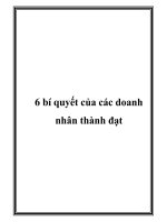 6 bí quyết của các doanh nhân thành đạt potx