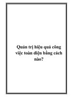 Quản trị hiệu quả công việc toàn diện bằng cách nào? doc