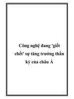 Công nghệ đang ''''giết chết'''' sự tăng trưởng thần kỳ của châu Á pptx