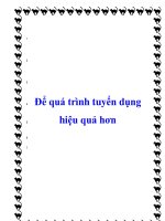 Để quá trình tuyển dụng hiệu quả hơn doc