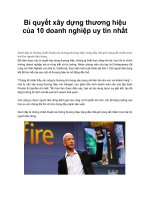 Bí quyết xây dựng thương hiệu của 10 doanh nghiệp uy tín nhất ppt
