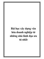 Bài học xây dựng văn hóa doanh nghiệp từ những nhà lãnh đạo ưu tú nhất docx