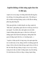 Aspirin không có khả năng ngừa đau tim và đột quỵ potx