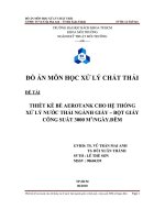 đồ án  thiết kế bể aerotank cho hệ thống xử lý nước thải ngành giấy - bột giấy công suất 300 m 3 ngày   đêm