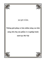 LUẬN VĂN: Những giải pháp cơ bản nhằm nâng cao khả năng tiêu thụ sản phẩm ở xí nghiệp bánh mứt kẹo Hà Nội doc