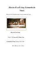 Bữa ăn tối cuối cùng (Leonardo da Vinci) pptx