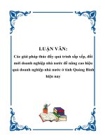 LUẬN VĂN:Các giải pháp thúc đẩy quá trình sắp xếp, đổi mới doanh nghiệp pptx